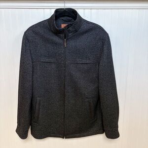 Enzo Tovare Black & Gray Tweed Wool Blend Play Coat/Jacket Full Zip Men’s Small